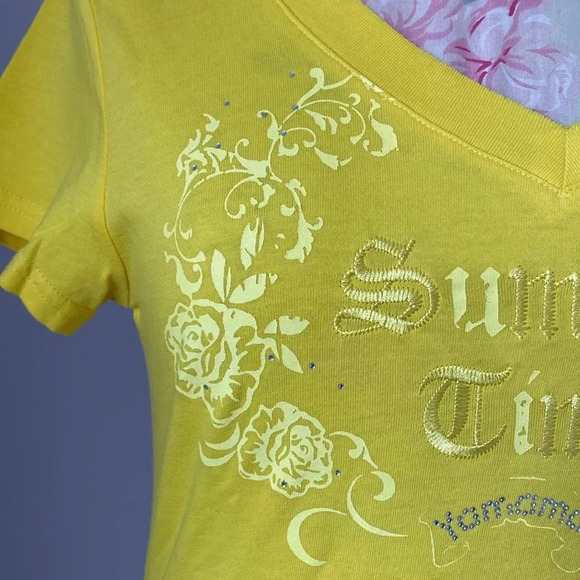 Yamamay short sleeve yellow summer time shirt size L - Picture 3 of 9